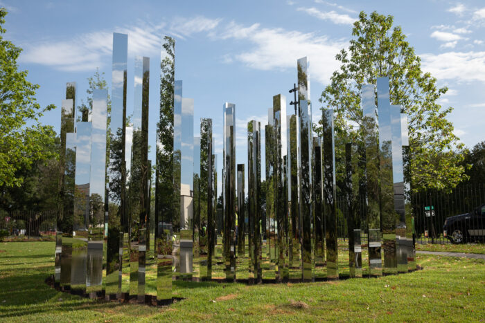 lawn art primitive stainless steel sculpture 2