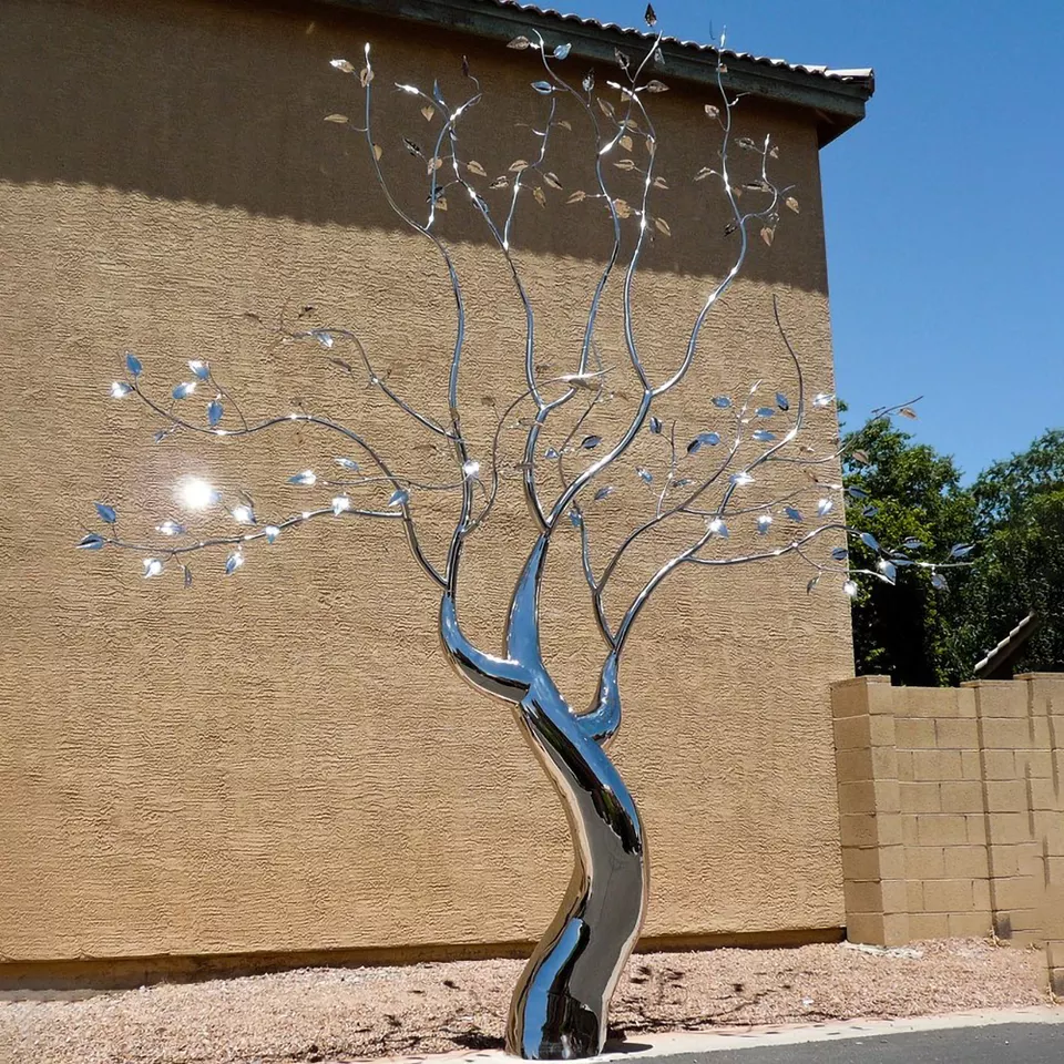 stainless steel abstract tree sculpture 1