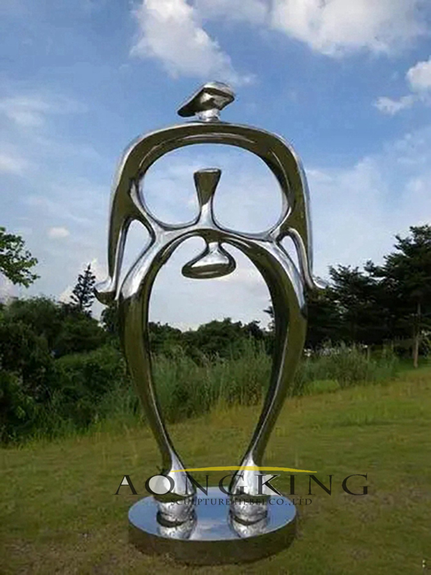 Minimalism stainless steel outdoor garden sculpture