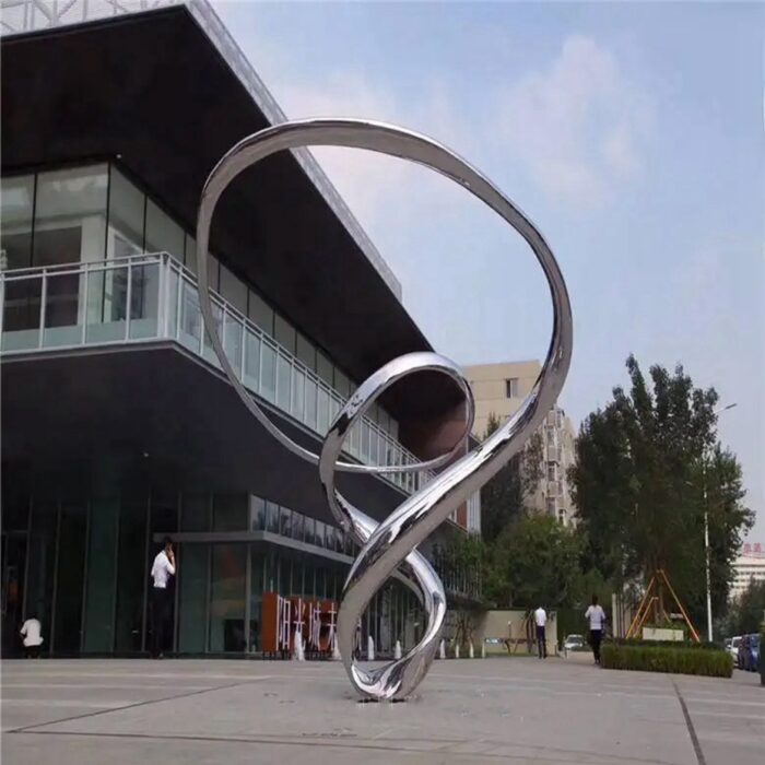 Simple Abstract stainless Steel Urban statue 3