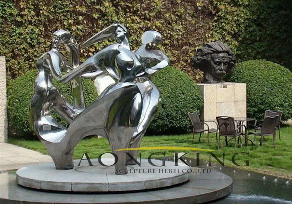 Minimalism stainless steel outdoor garden sculpture 2