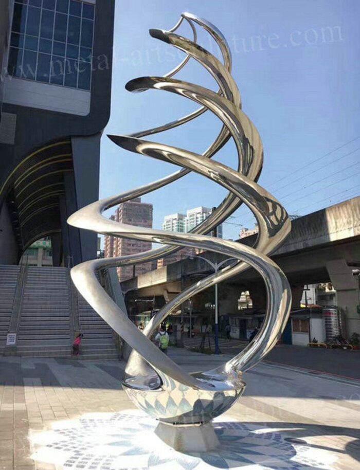 plated stainless steel DNA artwork sculpture 3